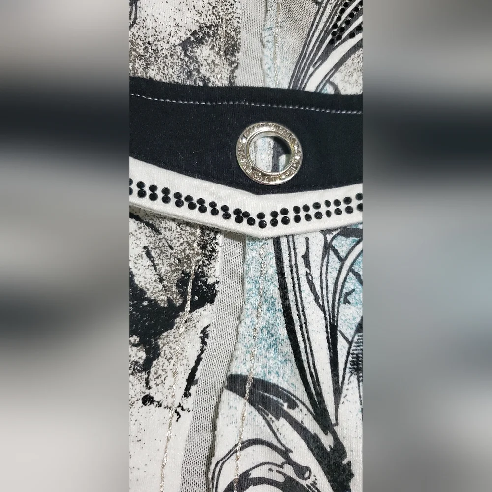 XL Bagutti Collection Women’s Blazer Jacket Abstract Animal Print Button Front - Picture 3 of 15